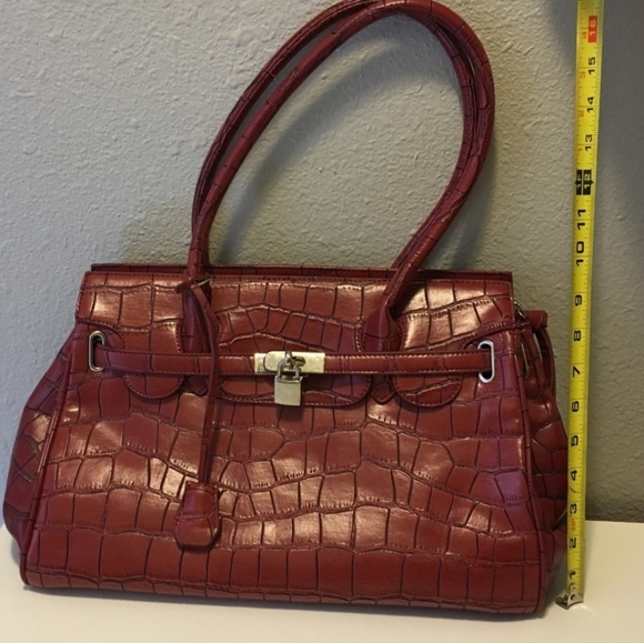 NEW Red Satchel Bag LARGE - Picture 5 of 7